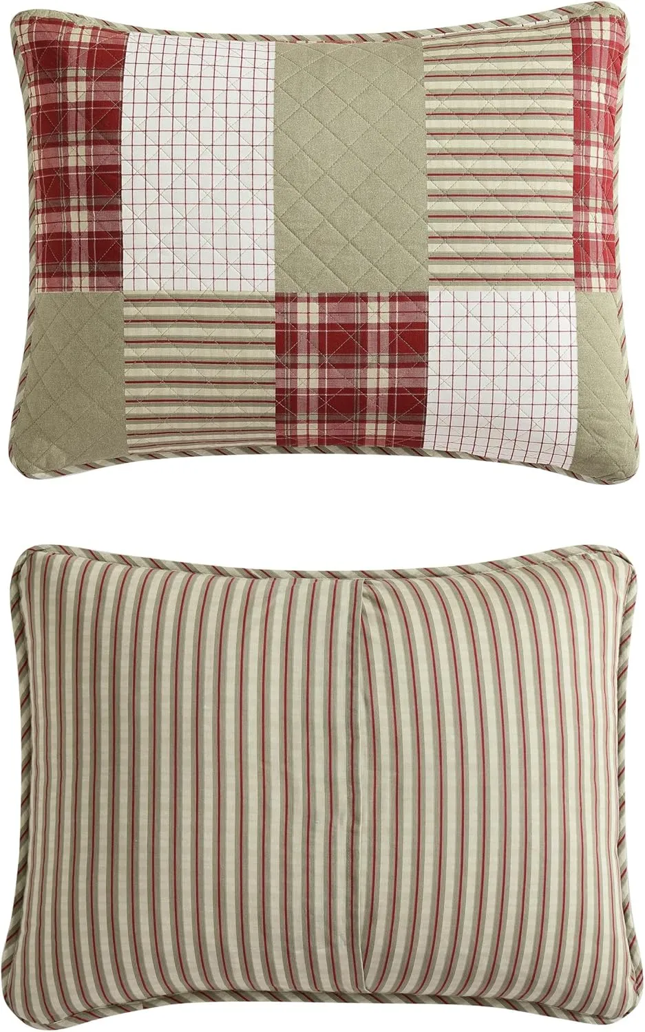 Eddie Bauer - Quilt Set, Reversible Cotton Bedding with Matching Shams, Lightweight Home Decor for All Seasons (Camino Island Red, Queen)