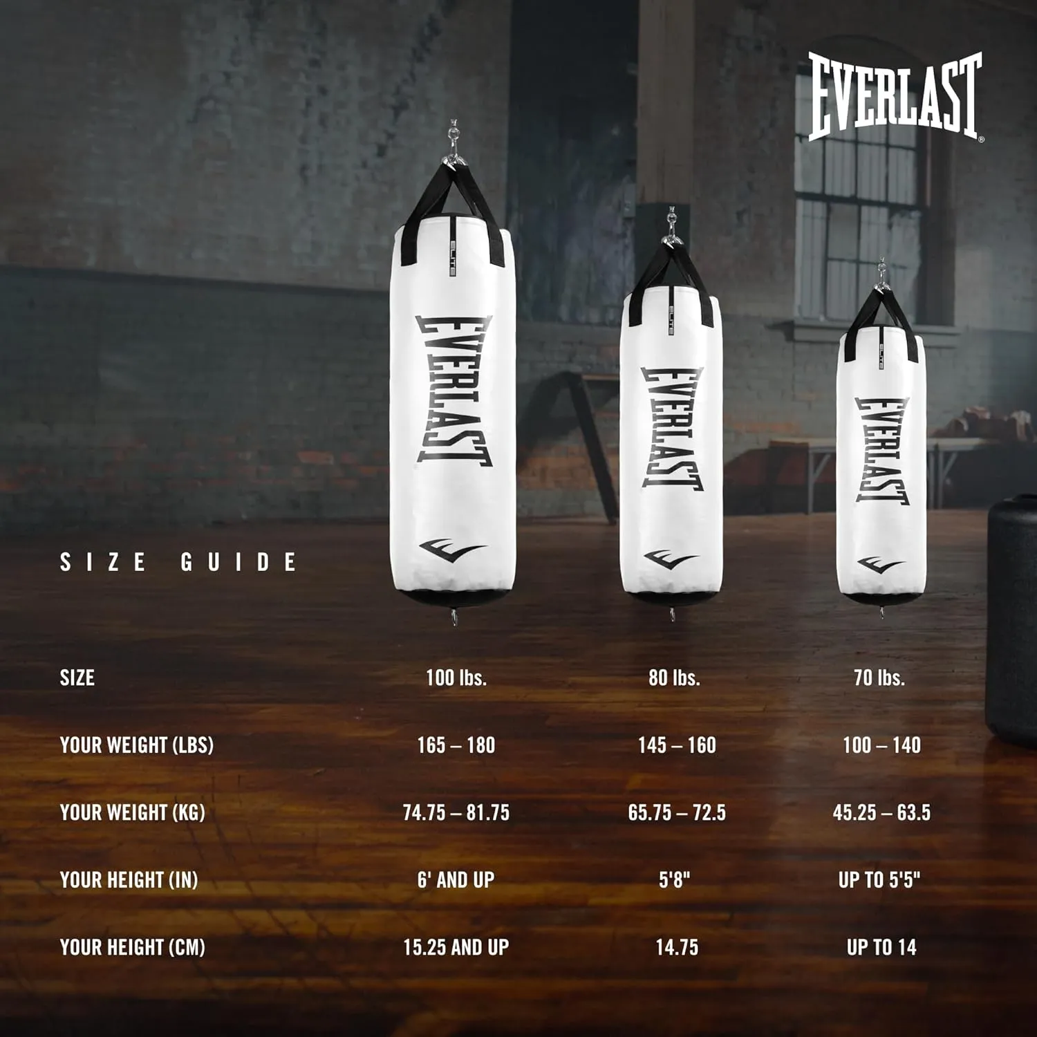 Everlast Elite 2 & Prime Punching Bag – Durable PVC Boxing Bag & Equipment for MMA, Kickboxing, Muay Thai, Home Gym Training