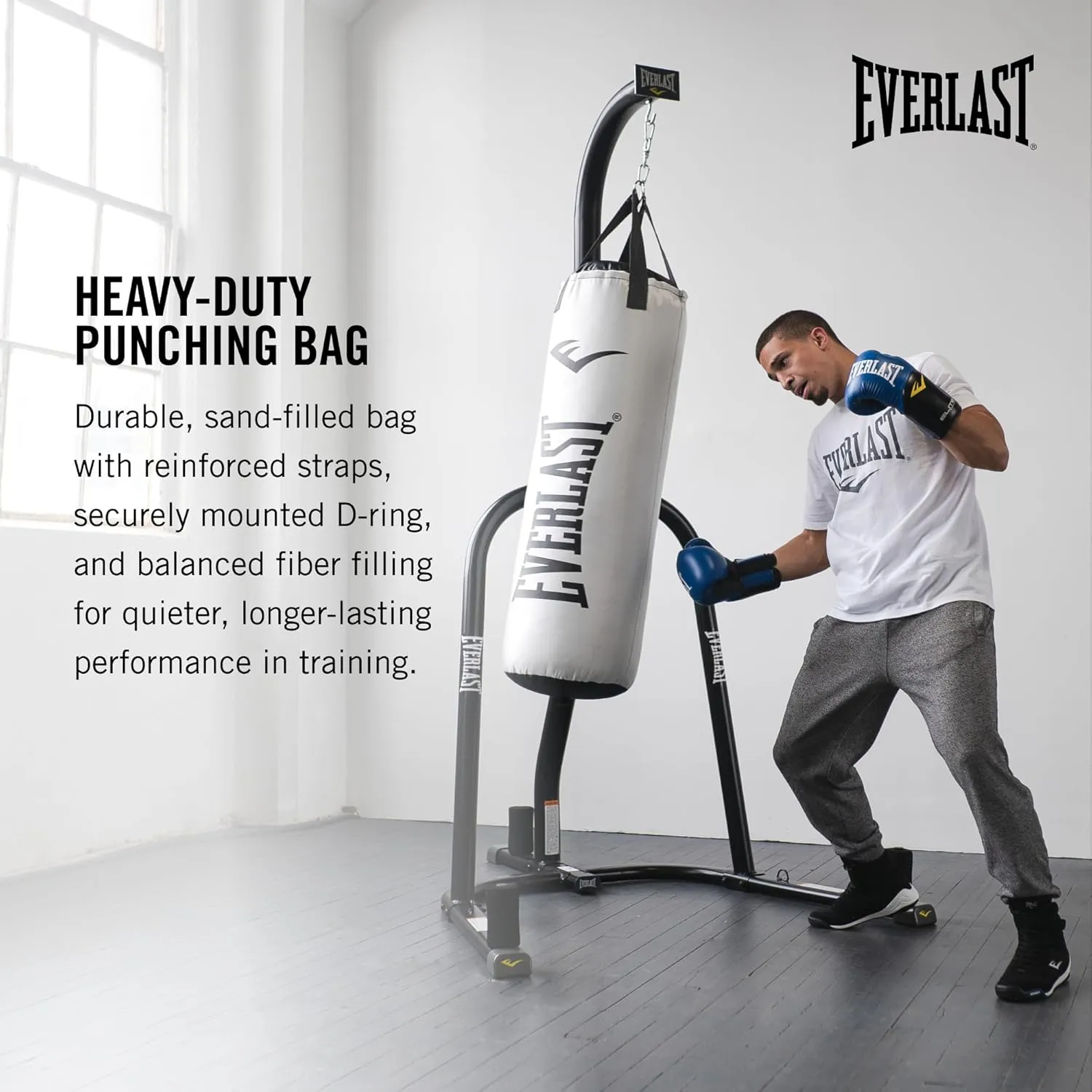Everlast Elite 2 & Prime Punching Bag – Durable PVC Boxing Bag & Equipment for MMA, Kickboxing, Muay Thai, Home Gym Training