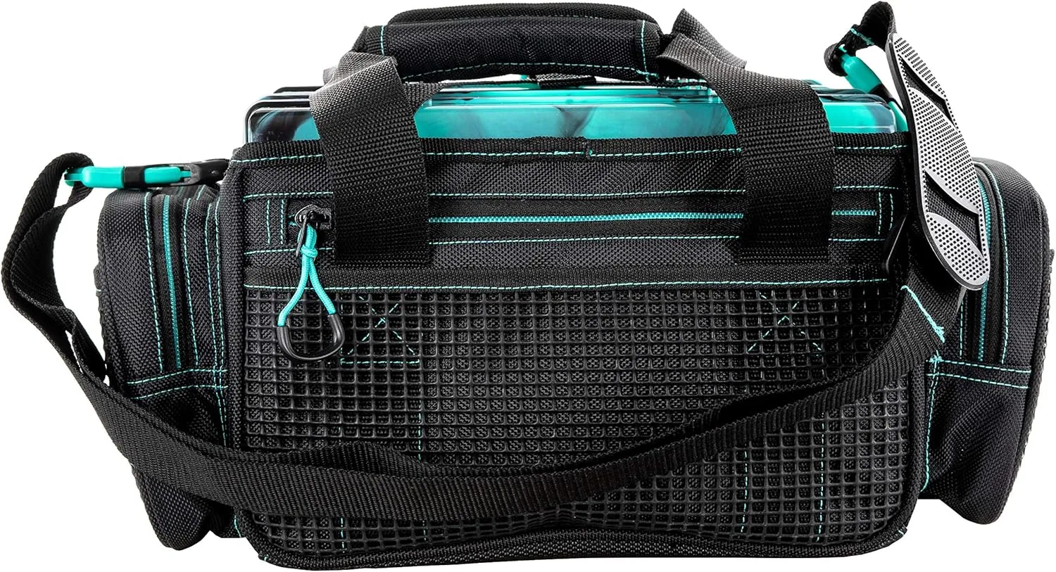 Evolution Outdoor Drift Series Topless Horizontal Tackle Bag – Outdoor Rucksack w/ 5 Fishing Tackle Trays, Padded Handle and Shoulder Strap, Plier Holster, Tackle Carrying Case