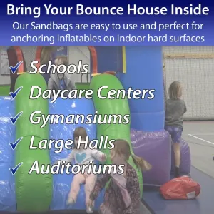 Extra Durable Strong Vinyl Sand Bag | Blue PVC | 21" x 21" | Used to Support and Anchor Inflatables, Bounce Houses, Water Slides, Tents, and More | Holds Up to 50 Pounds | 10 Pack