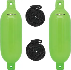 Extreme Max 3006.7602 BoatTector Inflatable Fender Value 2-Pack - 6.5" x 22", Neon Green
