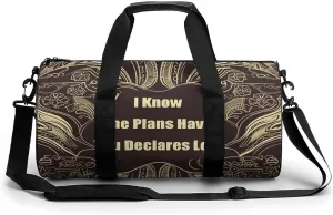 Fitness Bag, Declares Lord Print Reusable Gym Bag Sports Travel Fitness Bag Essentials Gym Bag with Shoe Compartment, 17.7in/9in/9in, style