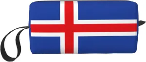 Flag of Iceland print Travel Cosmetic Bag Gifts for Women Portable Make Up Bags for Women Mother Sister