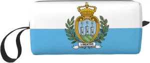 Flag of San Marino print Multi-Purpose Cosmetic Bag with Zipper Canvas Makeup Bags, Travel Toiletry Pouch, Pencil Bags