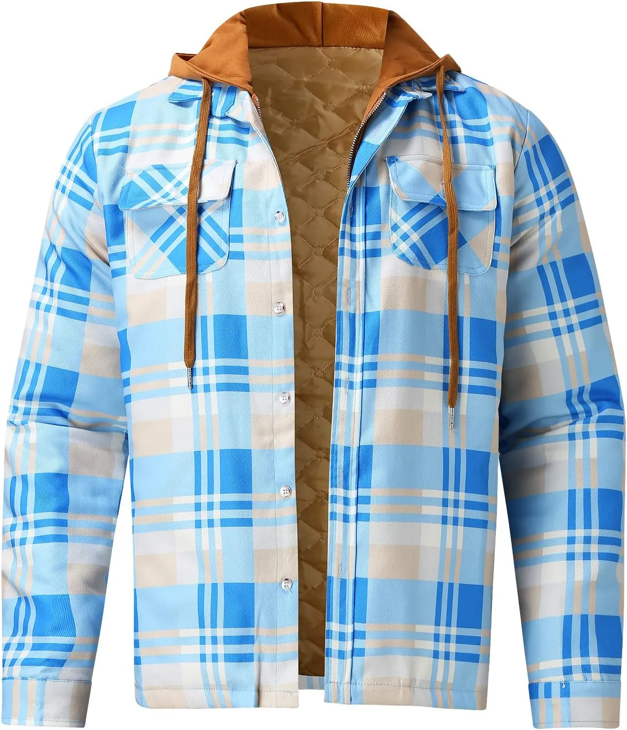 Flannel Jackets for Men Men's Button Down Regular Fit Long Sleeve Plaid Flannel Casual Shirts Men's Cotton Flannel Shirt