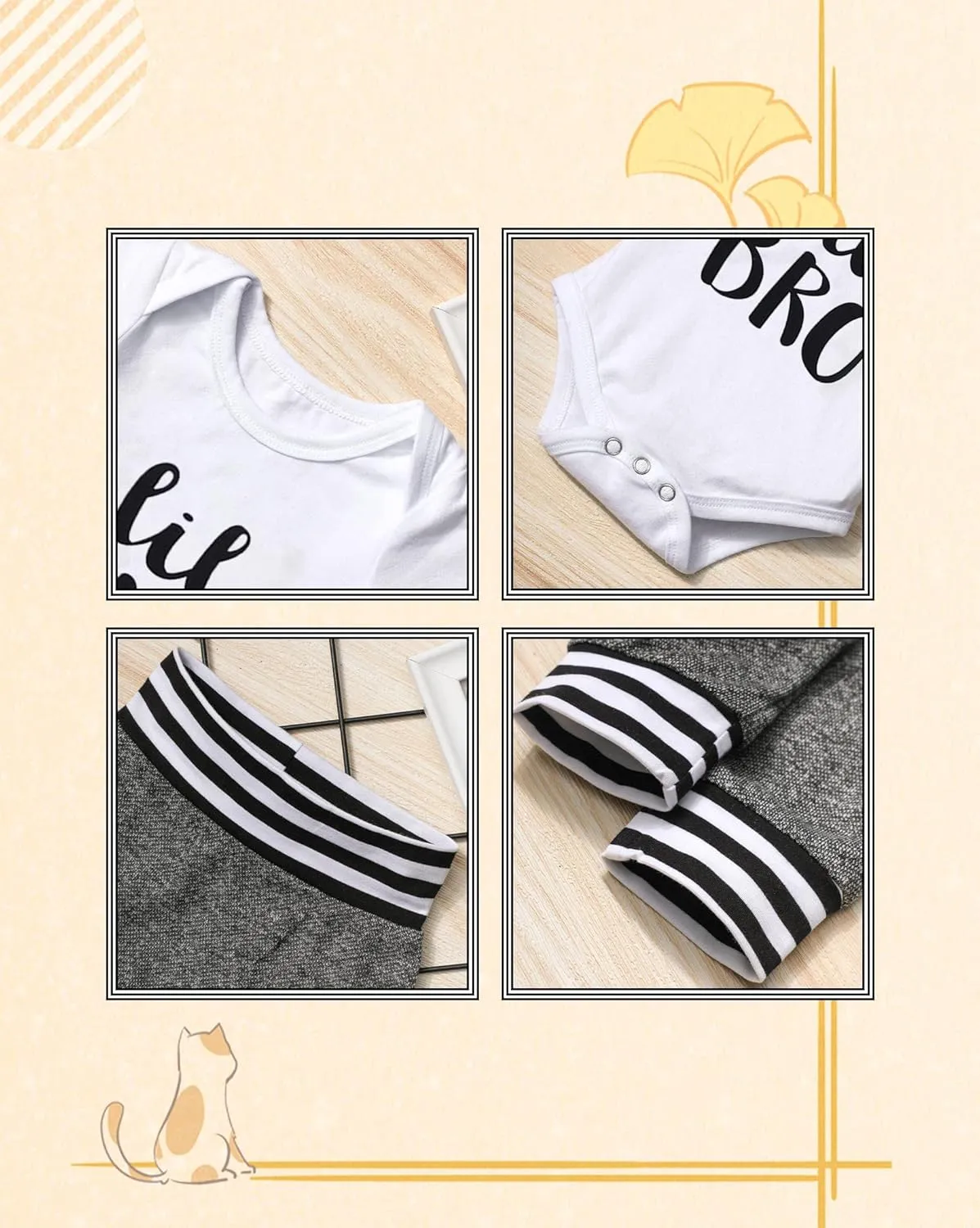 Fommy Newborn Baby Boy Clothes New to The Crew Letter Print Romper  Pants Hat 3PCS Outfit