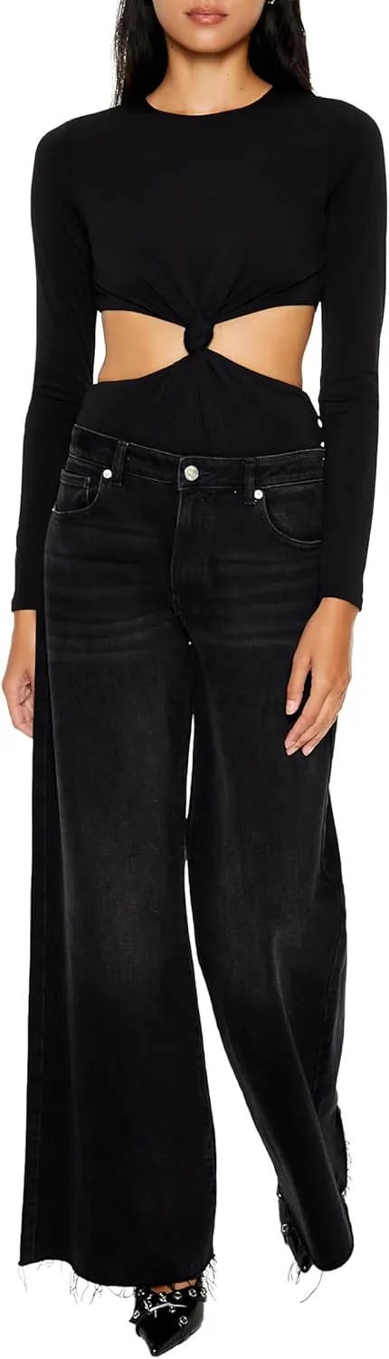 Forever 21 womens Knotted Cutout Bodysuit