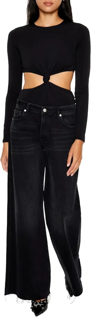 Forever 21 womens Knotted Cutout Bodysuit