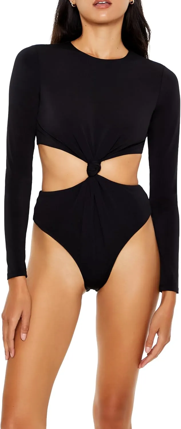 Forever 21 womens Knotted Cutout Bodysuit