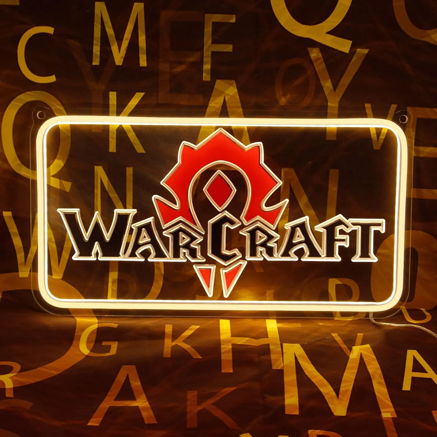FRIFIN World Warcraft Neon Signs Horde Logo Neon Lights 15In Warcraft Gifts for Game Room Home Bar Man Cave Kids Living Room Decor Idea Birthday Gift