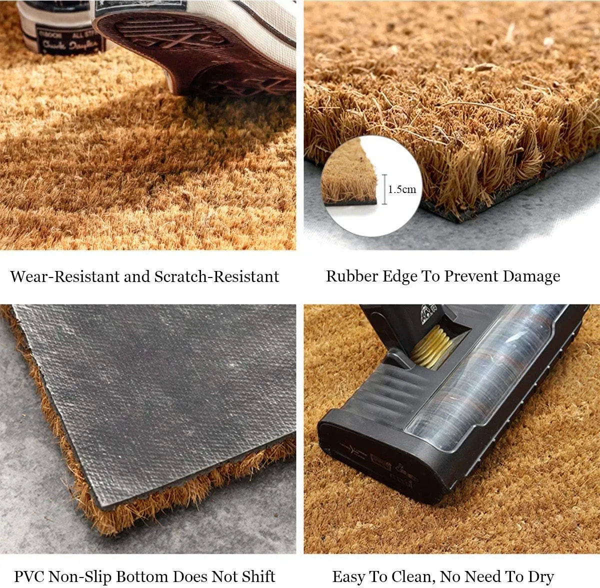 Funny Coir Doormat All Guests Must Be Approved DOOD Door Mat Entryway Outdoor Mat with Heavy Duty Front Porch Patio Welcome Mats Entry Natural Coir Mat Novelty House Warming Gift Mat 23.7 x 15.7 inch