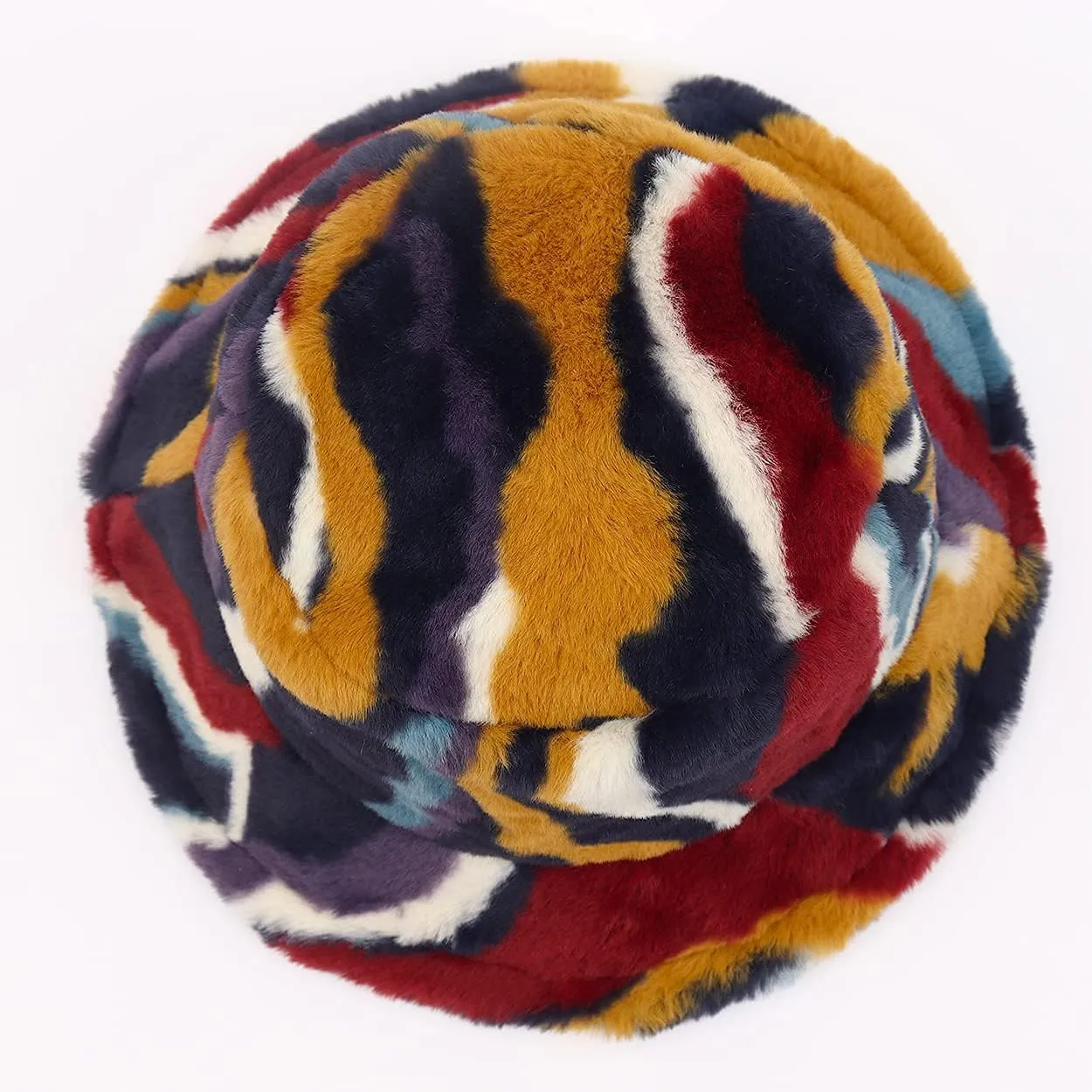 Fuzzy Fur Bucket Hat for Women - Warm Plush Sherpa Winter Hat