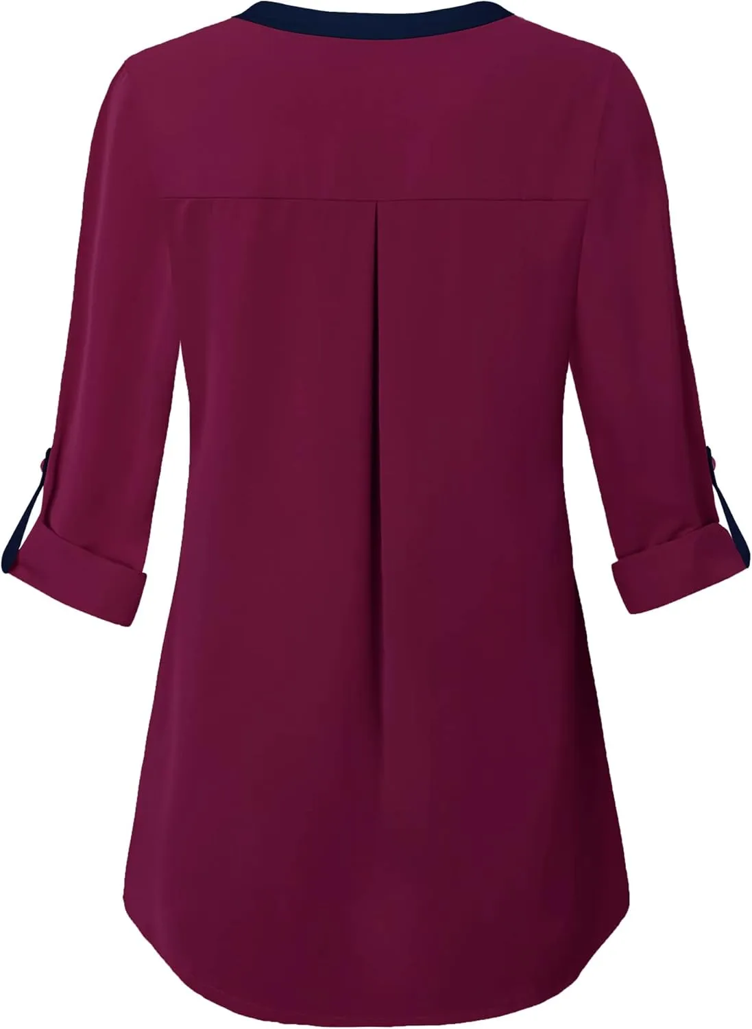 Gaharu Women's Casaul 3/4 Sleeve Shirts Tops V Neck Chiffon Blouses