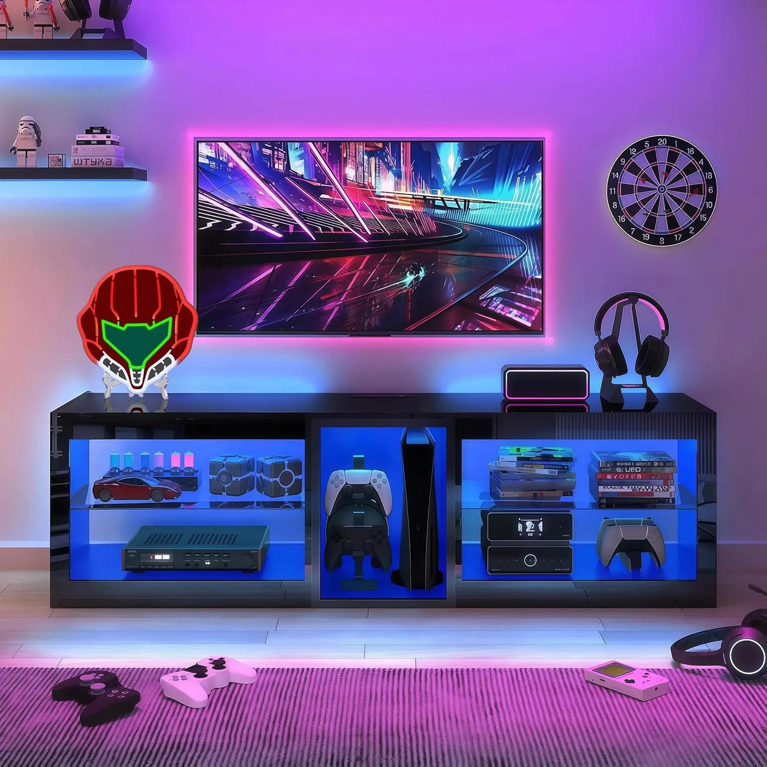 Gamer Neon Signs For Wall Decor, Game Room Decor. Samus Edge-Lit LED Sign, Gaming Lights For Teen Boy Men Gamer Gifts.