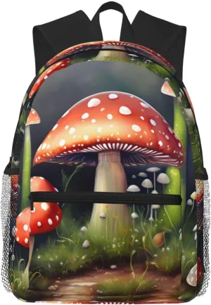 GeRRiT Painting Mushroom Print Casual Backpack For Women, Travel Daypack,Waterproof Gym Backpack For Men Book Bags, SB-122
