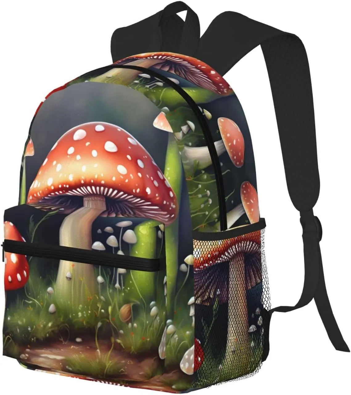 GeRRiT Painting Mushroom Print Casual Backpack For Women, Travel Daypack,Waterproof Gym Backpack For Men Book Bags, SB-122