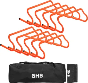 GHB Agility Hurdles Speed Agility Training Hurdles, Detachable Sturdy Hurdles Training Equipment Set with Carry Bag for Kids,Athletes,Soccer,Basketball