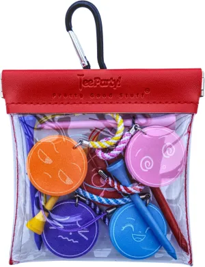 Golf Valuables Pouch, Tee Pouch, Tee Bag with Premium Golf Tees for Golfers, Funny Golf Gifts, Womens Golf Accessories, Mens Golf Accessories - Includes Reusable Funny Golf Tees