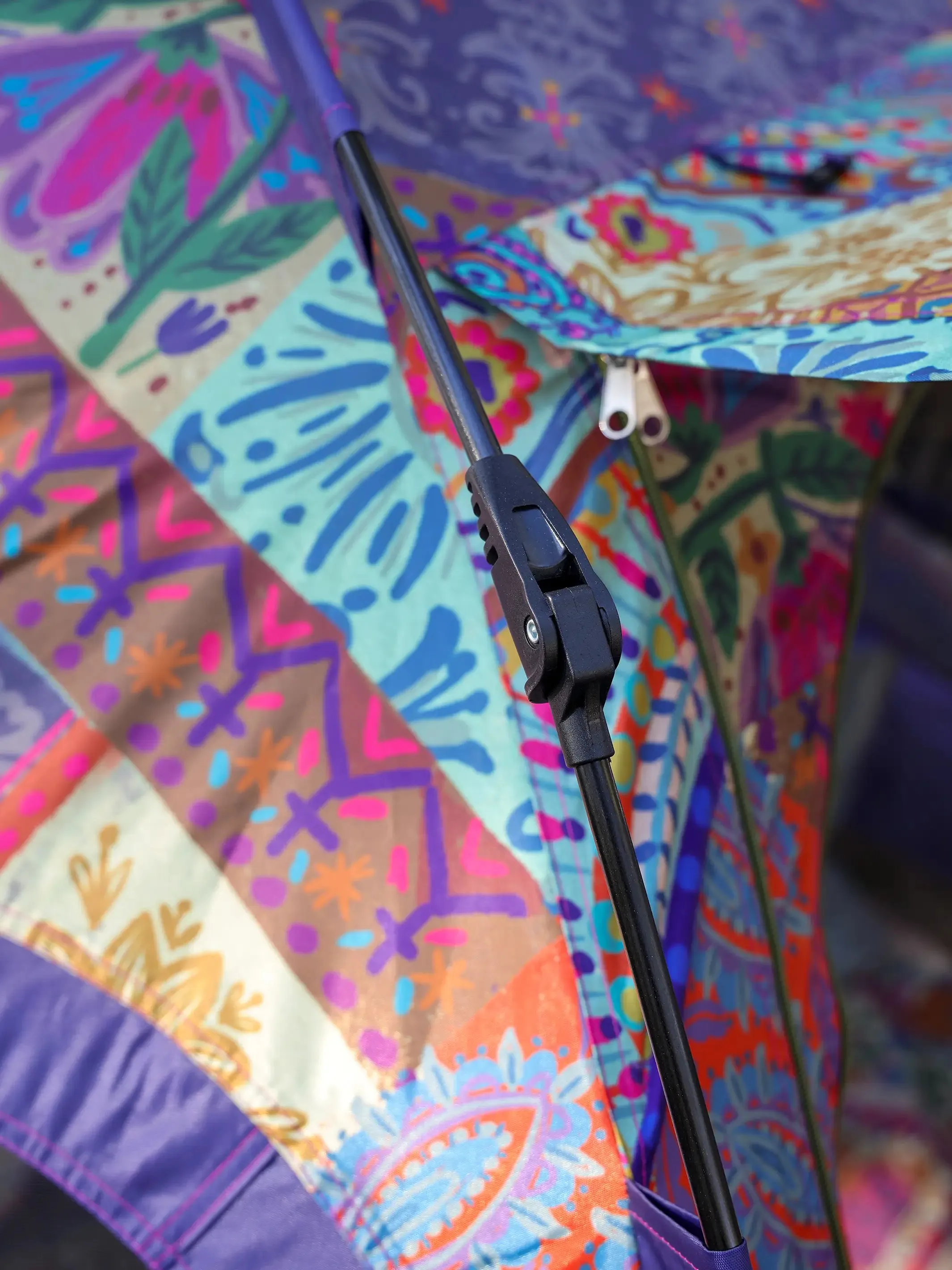 Good Vibes Camping Tent - Dark Square Patchwork