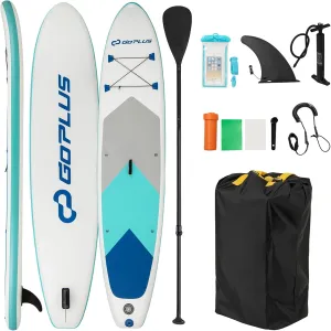 Goplus Inflatable Stand Up Paddle Board, 10FT/10.5FT/11FT SUP with Accessory Pack, Adjustable Paddle, Carry Bag, Fin, Hand Pump, Leash, Repair Kit