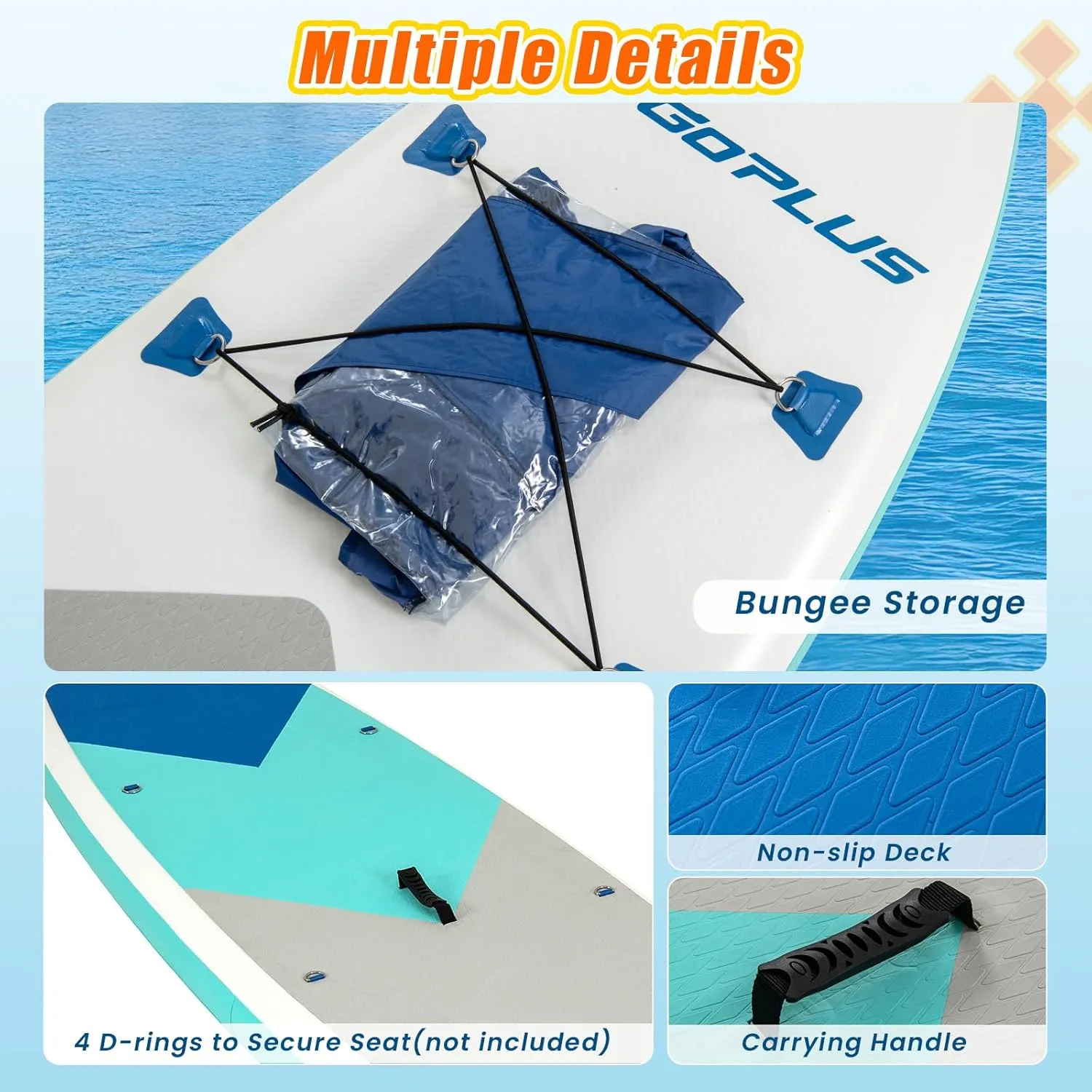 Goplus Inflatable Stand Up Paddle Board, 10FT/10.5FT/11FT SUP with Accessory Pack, Adjustable Paddle, Carry Bag, Fin, Hand Pump, Leash, Repair Kit