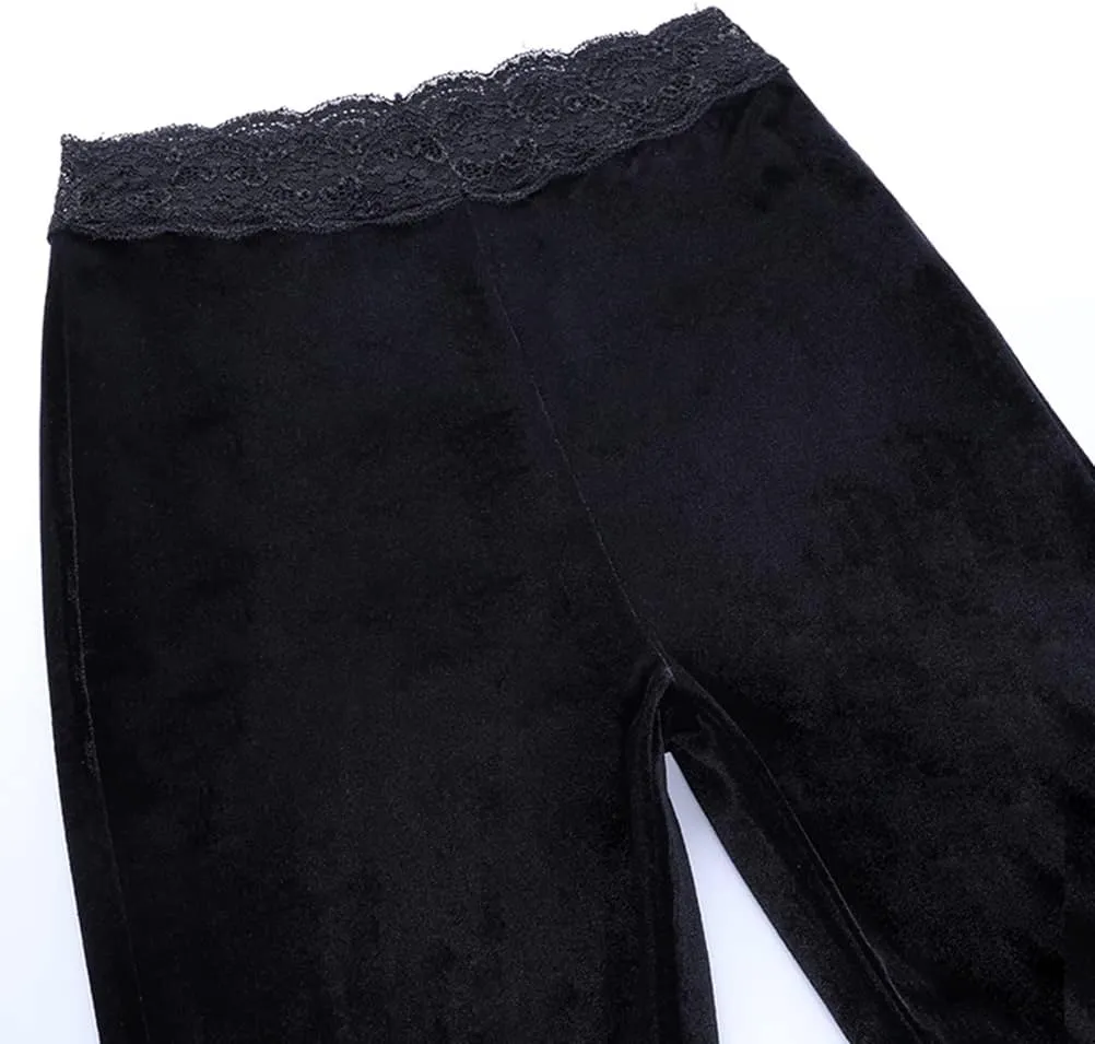 Gothic Black Pants Grunge Bottoms High Waisted Boho Hippie