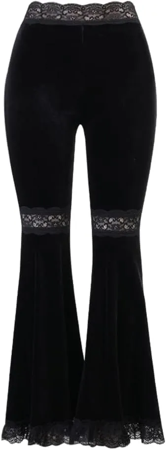 Gothic Black Pants Grunge Bottoms High Waisted Boho Hippie