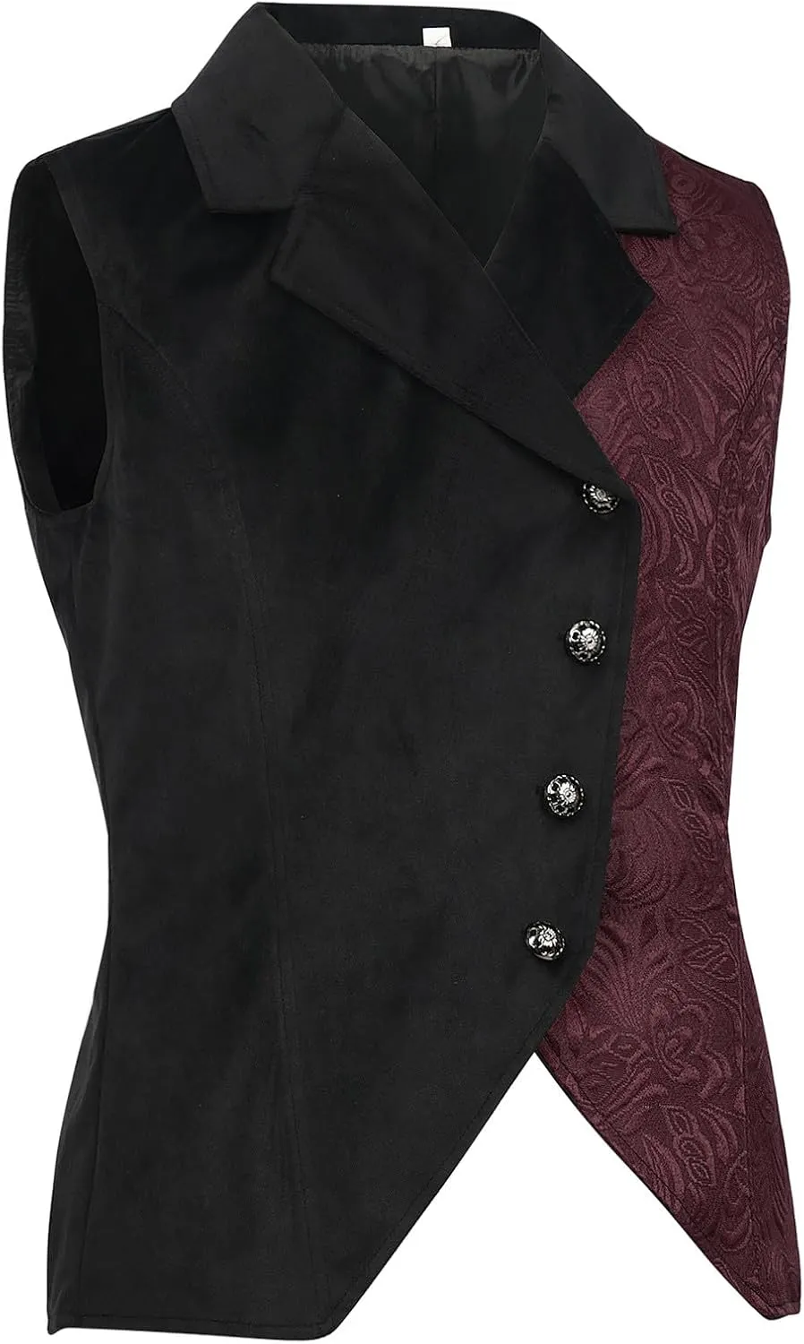 Gothic Patchwork Jackets, Men's Victorian Waistcoat Slim Vintage Swallowtail Medieval Court Coat Punk Lapel Outwear