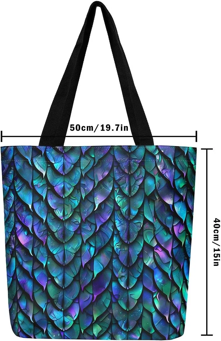 Gradient Swirl Canvas Tote Bag,Galaxy Tie Dye Travel Shopping Bag Bohemian Datura Mandala Circle Shoulder Bag