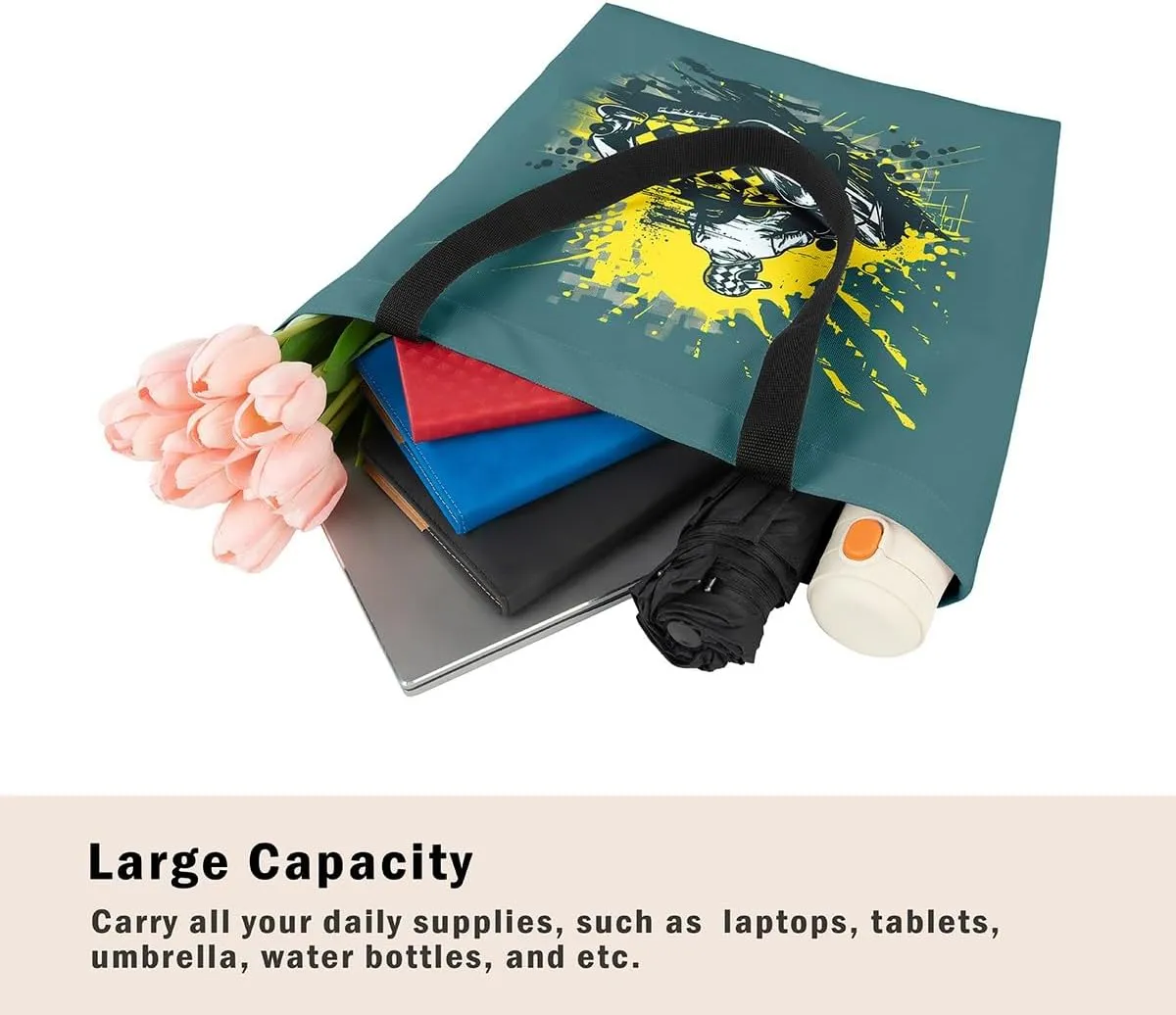 Gradient Swirl Canvas Tote Bag,Galaxy Tie Dye Travel Shopping Bag Bohemian Datura Mandala Circle Shoulder Bag