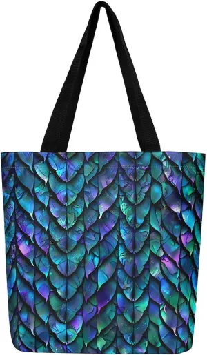 Gradient Swirl Canvas Tote Bag,Galaxy Tie Dye Travel Shopping Bag Bohemian Datura Mandala Circle Shoulder Bag