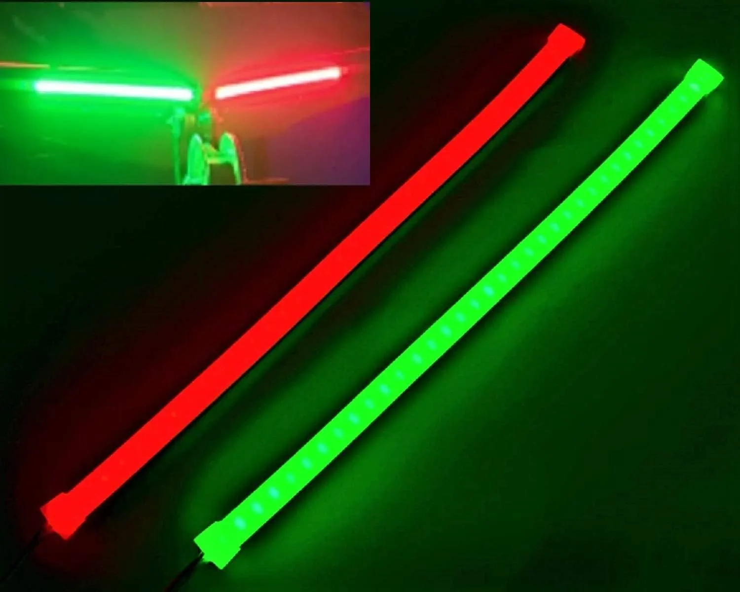 Green Blob Outdoors Pimp My Pontoon LED Under Deck LED Light Strip Kit, Neon Blue 5 Meter Strips Plus Neon Navigation Strips 2 Eech 19ft Strips Complete Kit