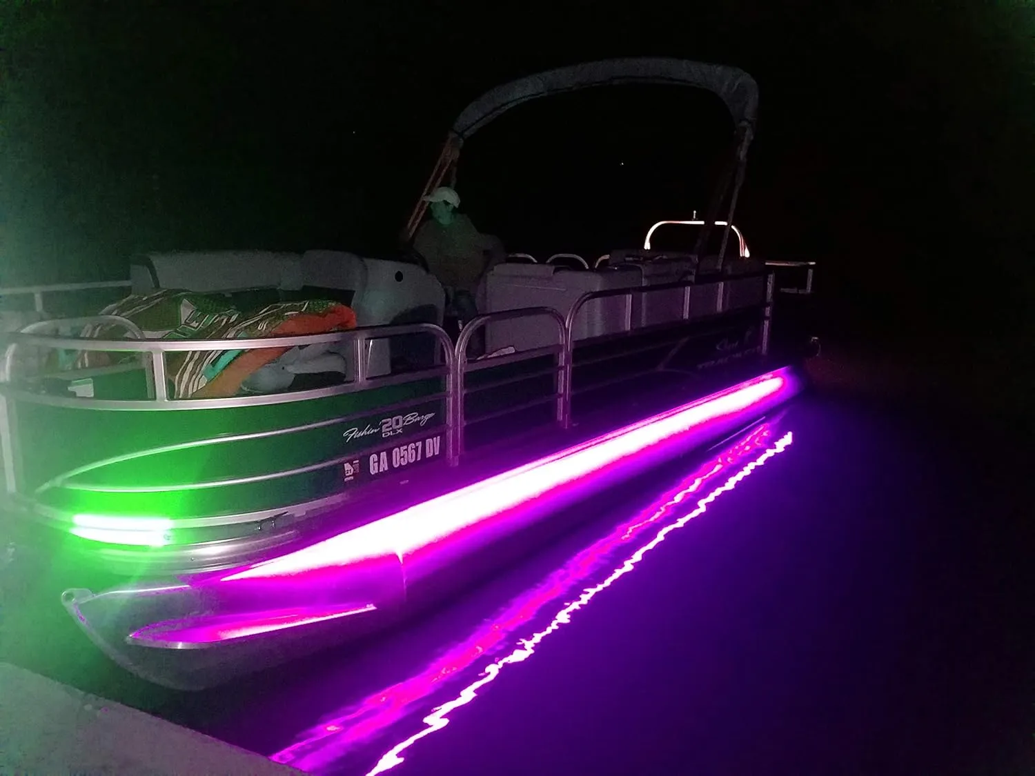 Green Blob Outdoors Pimp My Pontoon Neon Multi-Color with 25ft Waterproof Neon Strips, Underdeck Lighting Kit Includes Stylish Red & Green Navigation Strips