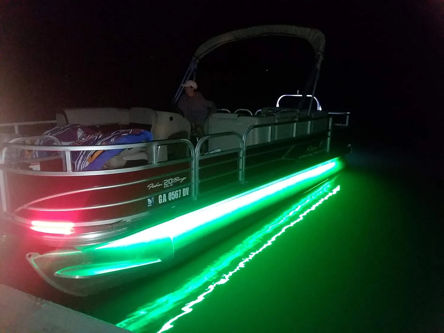 Green Blob Outdoors Pimp My Pontoon Neon Multi-Color with 25ft Waterproof Neon Strips, Underdeck Lighting Kit Includes Stylish Red & Green Navigation Strips