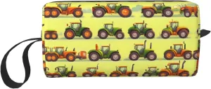 Green Fields Farming Machine print Travel Cosmetic Bag Gifts for Women Portable Make Up Bags for Women Mother Sister