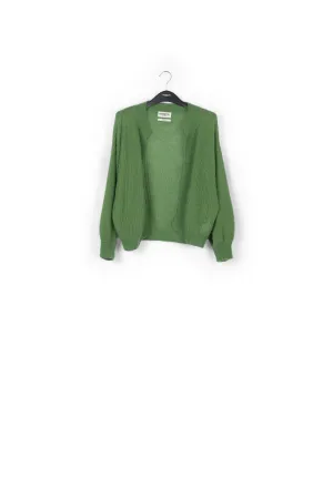 Green mohair and wool blend cardigan