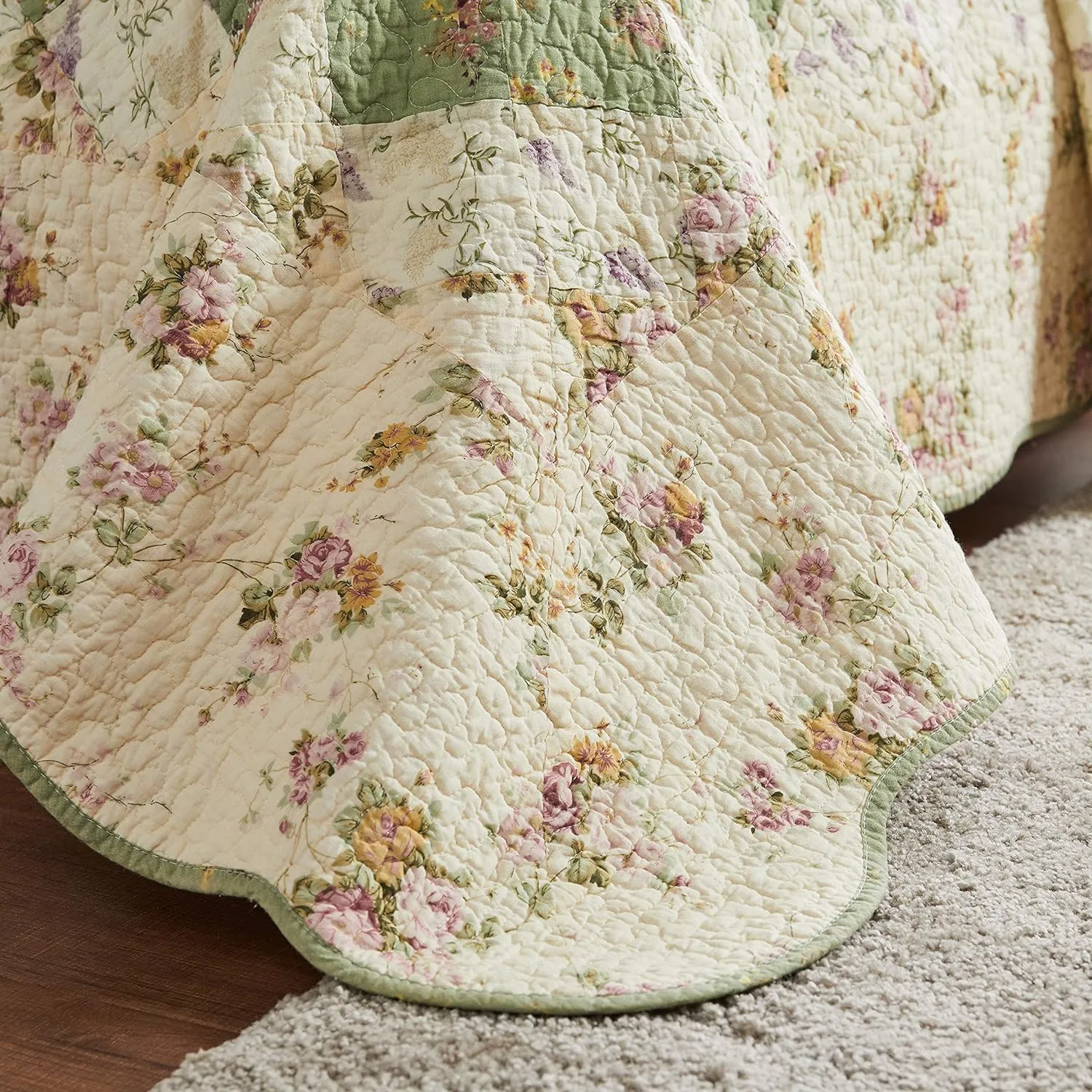 Greenland Home 100% Cotton Fashion Quilt Collection, Prewashed, Reversible Quilt Set, 2-Piece Twin/XL, Bliss
