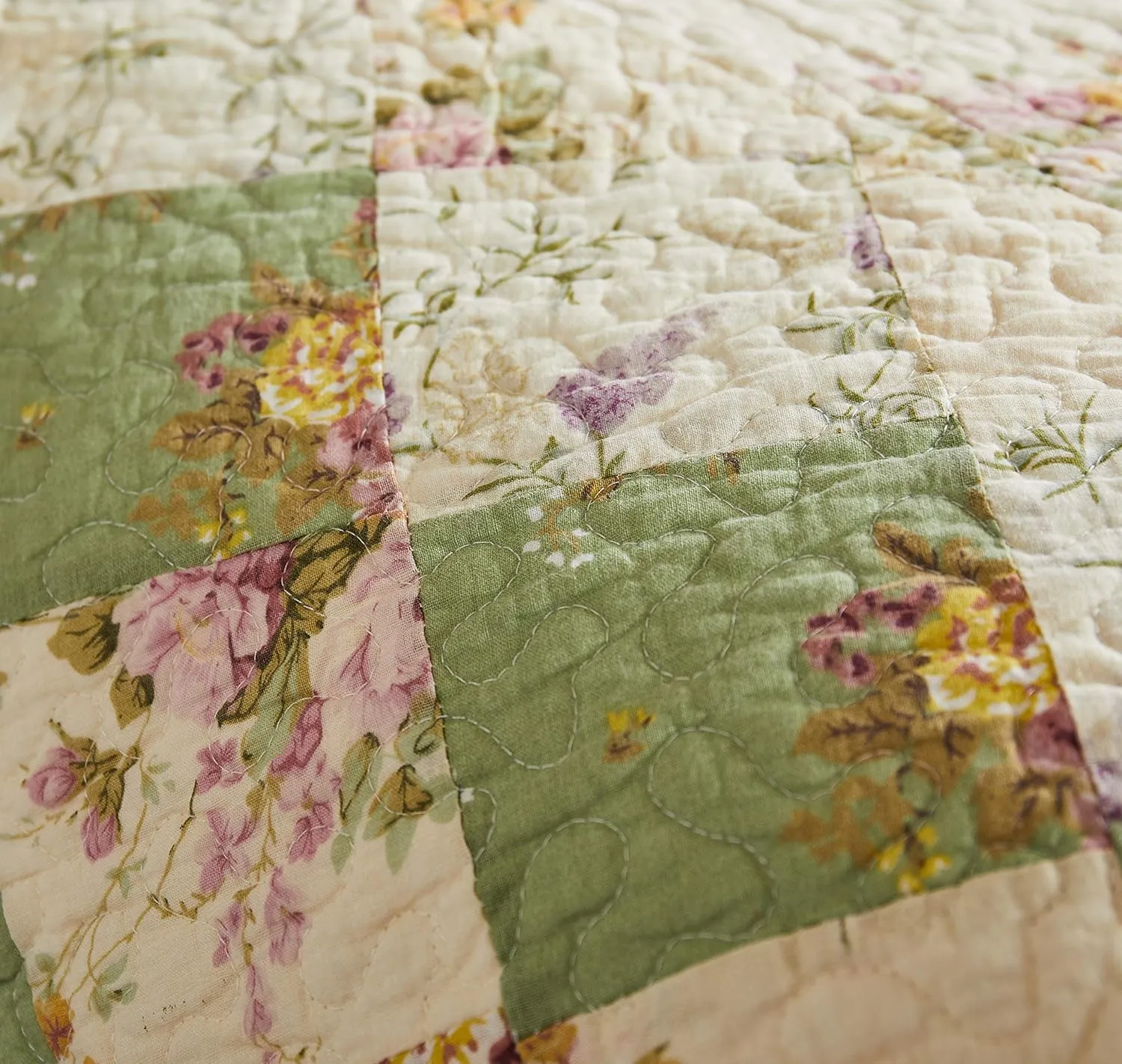 Greenland Home 100% Cotton Fashion Quilt Collection, Prewashed, Reversible Quilt Set, 2-Piece Twin/XL, Bliss