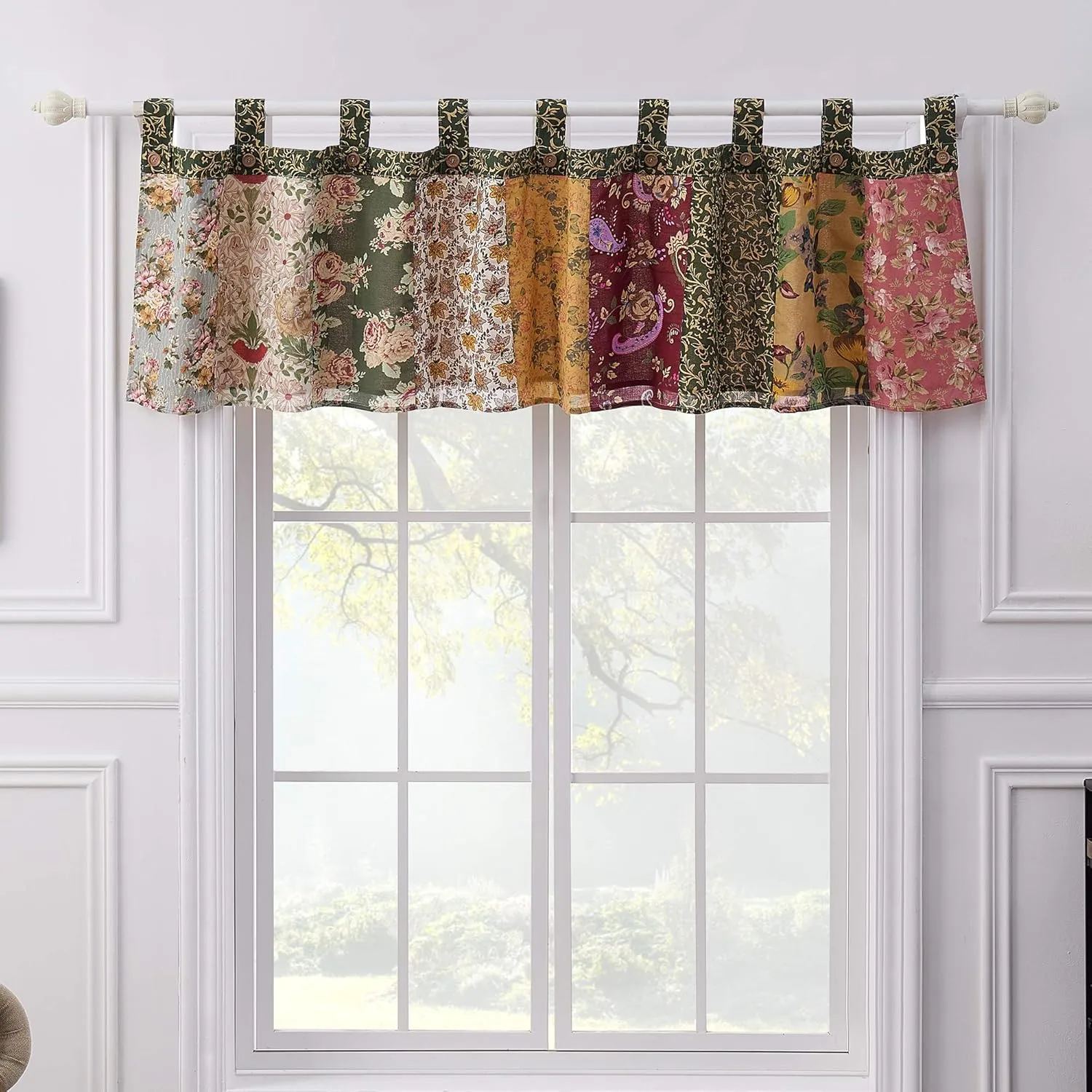 Greenland Home Antique Chic 21 X 84-Inch Cotton Window Patchwork Valance, Multicolor