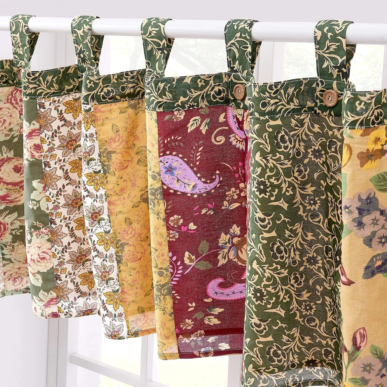 Greenland Home Antique Chic 21 X 84-Inch Cotton Window Patchwork Valance, Multicolor