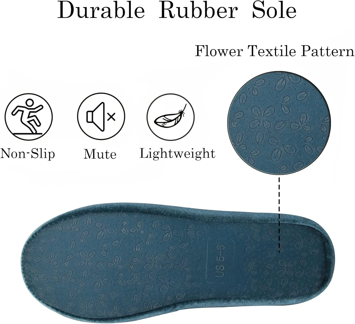 GRITHEIM Women's Fuzzy Pom Pom Velvet Memory Foam House Slippers Ladies Cozy Chenille Knit Bedroom Slippers Non-slip Sole Indoor Outdoor