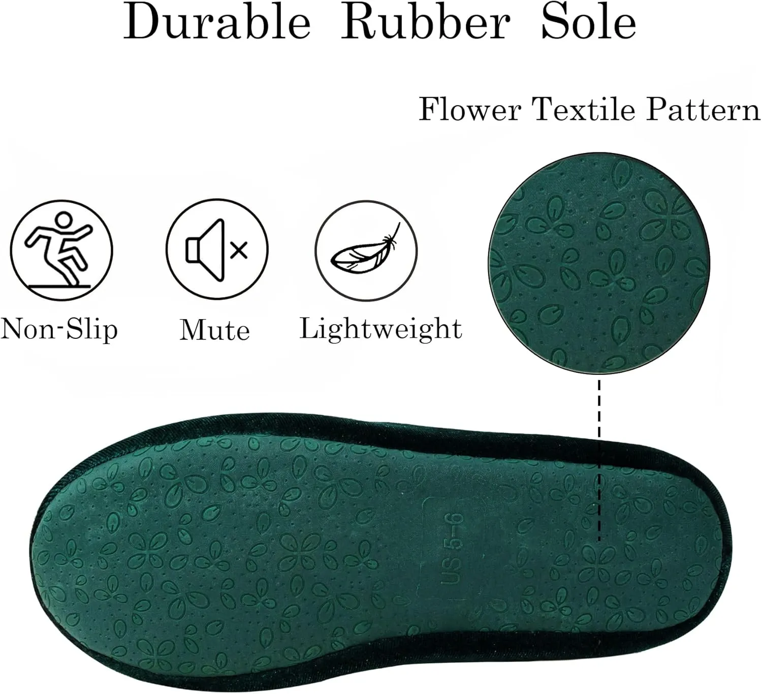 GRITHEIM Women's Fuzzy Pom Pom Velvet Memory Foam House Slippers Ladies Cozy Chenille Knit Bedroom Slippers Non-slip Sole Indoor Outdoor