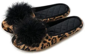GRITHEIM Women's Fuzzy Pom Pom Velvet Memory Foam House Slippers Ladies Cozy Chenille Knit Bedroom Slippers Non-slip Sole Indoor Outdoor
