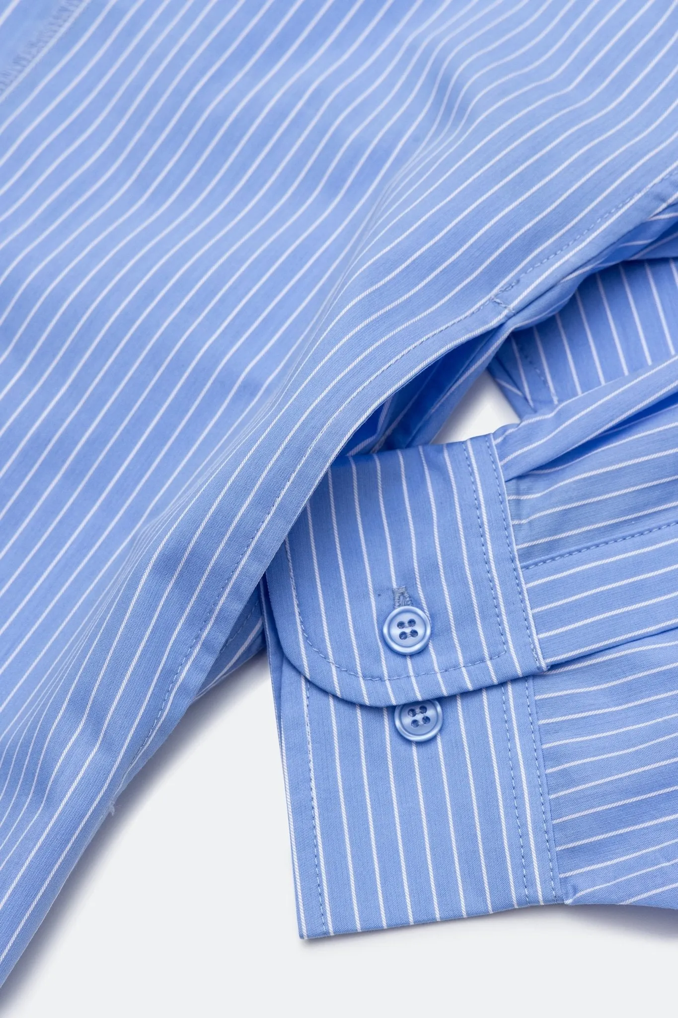 GROCERY TWO TONE PATCHWORK STRIPE SHIRT/ BLUE