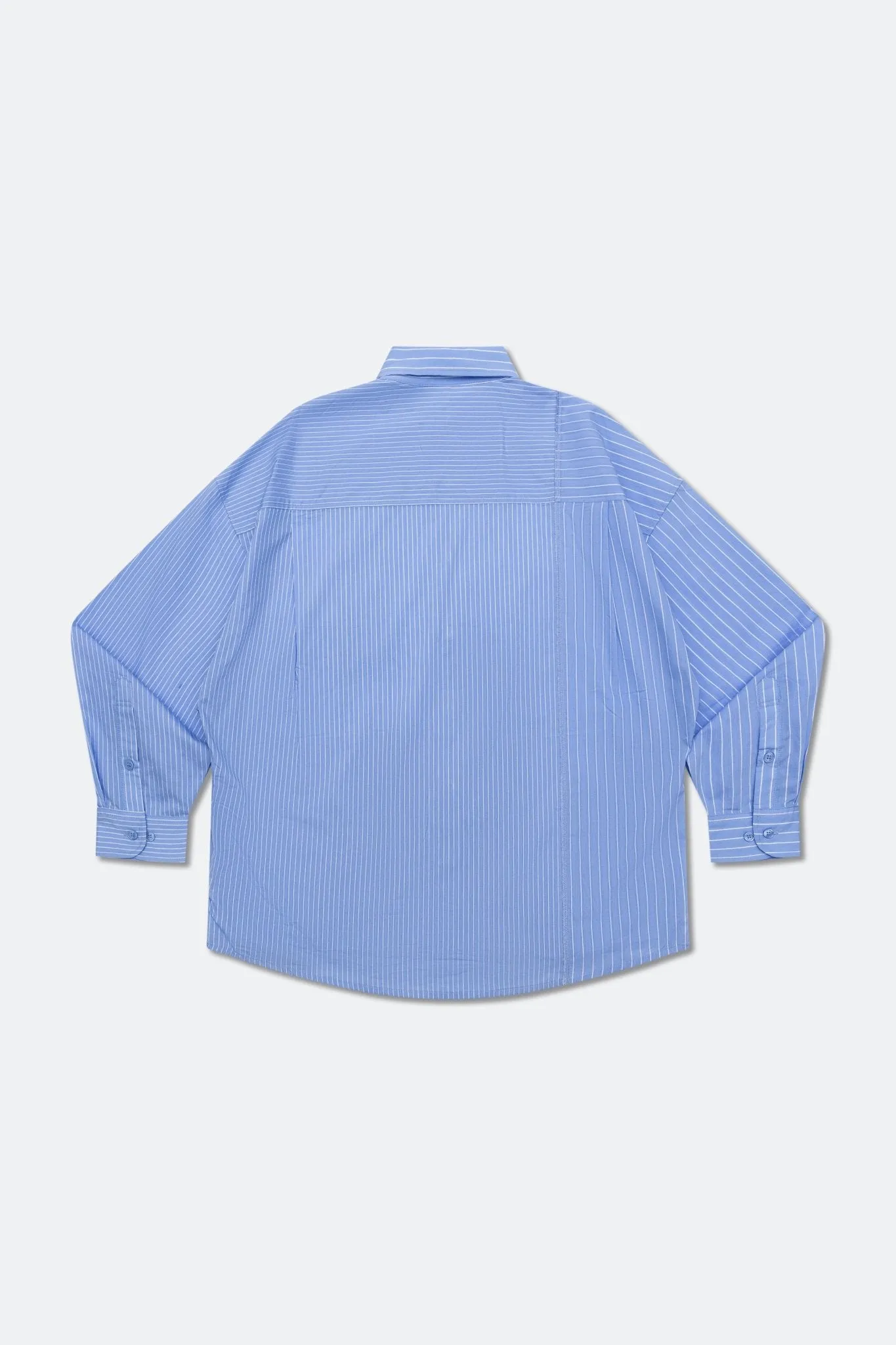 GROCERY TWO TONE PATCHWORK STRIPE SHIRT/ BLUE
