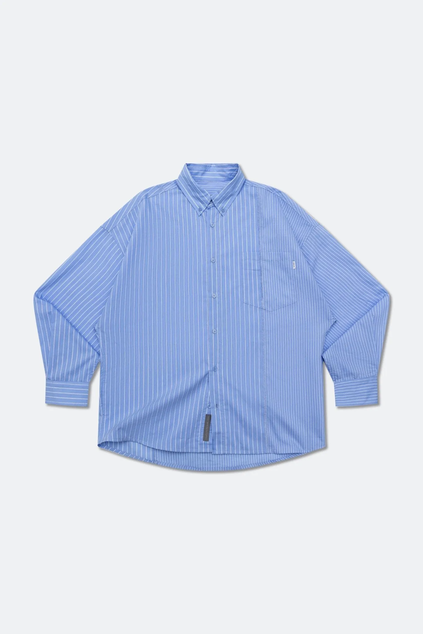 GROCERY TWO TONE PATCHWORK STRIPE SHIRT/ BLUE