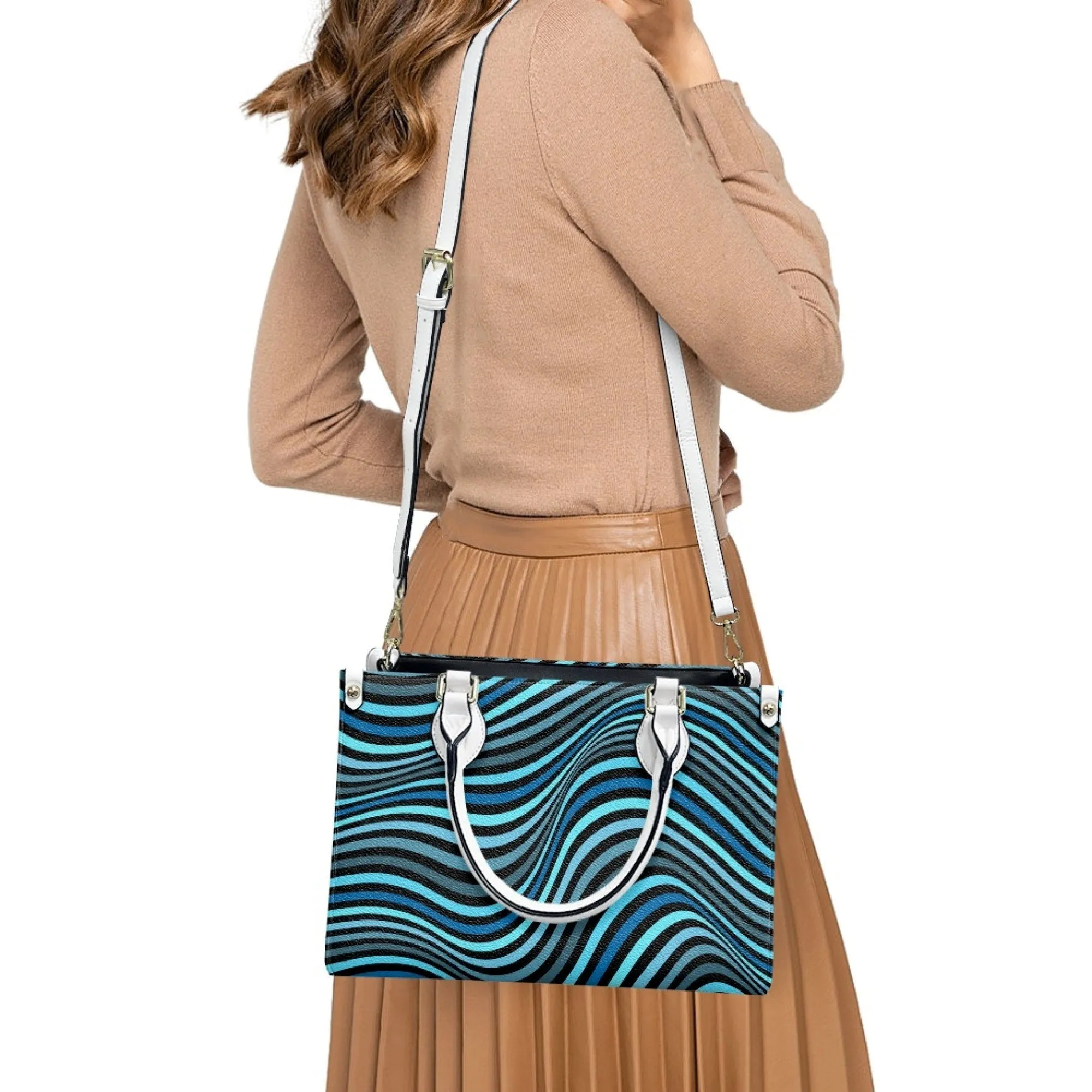 Groovy 70s Style handbag, Vintage Purse Style, Retro Handbag, Blue Stripe Handbag, Vintage handbag style, 70s inspired Bag
