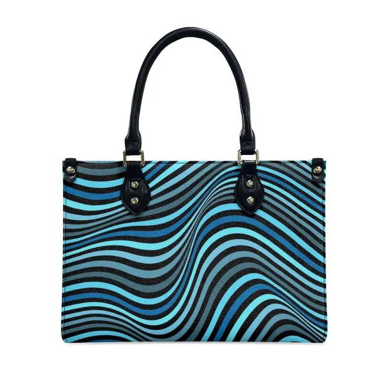 Groovy 70s Style handbag, Vintage Purse Style, Retro Handbag, Blue Stripe Handbag, Vintage handbag style, 70s inspired Bag