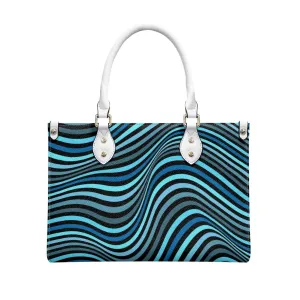 Groovy 70s Style handbag, Vintage Purse Style, Retro Handbag, Blue Stripe Handbag, Vintage handbag style, 70s inspired Bag